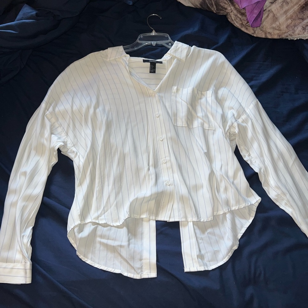 Long-Sleeve Button-Up Blouse